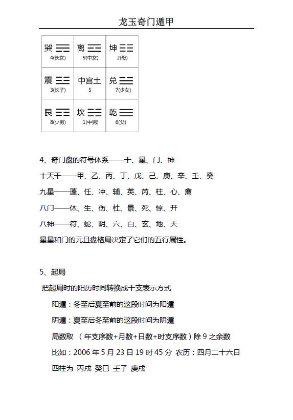 龙玉2017年12月阴盘奇门遁甲教学讲义 奇门三式 第5张