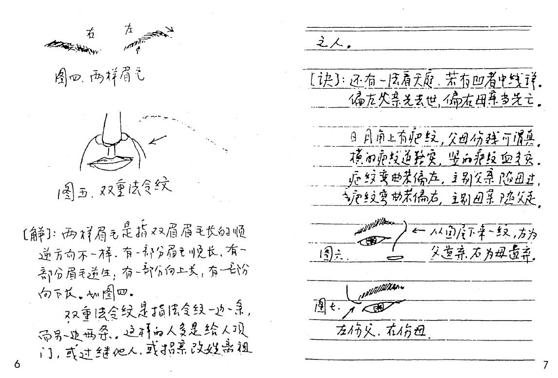 盛书笙整理《民间相法真诀》手抄本133页 手相面相 第5张